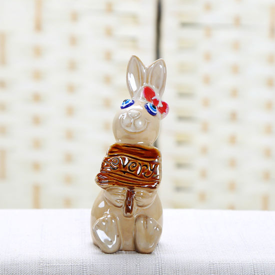 Keramik kleines Kaninchen sitzen Tisch prägnante moderne Dekoration