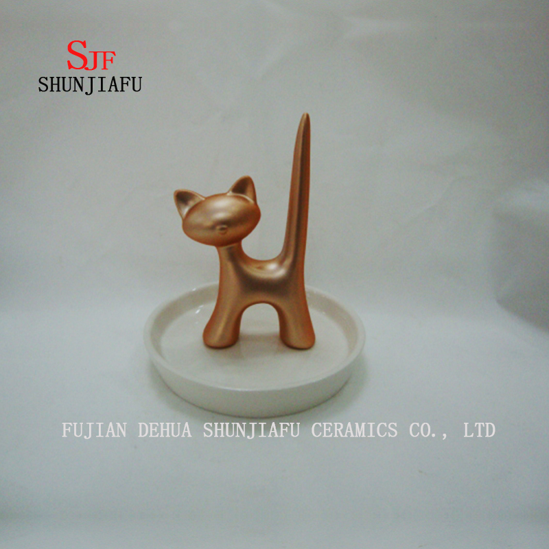 Schmuck Halskette Ring Ohrring Cat Stand Display Organizer Halter