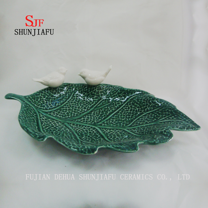 Mehrzweck-Keramik-Gew&uuml;rzschalen Vorspeisenteller, mehrfarbige Porzellan-Untertassen Sch&uuml;ssel Geschirr (Blattform)