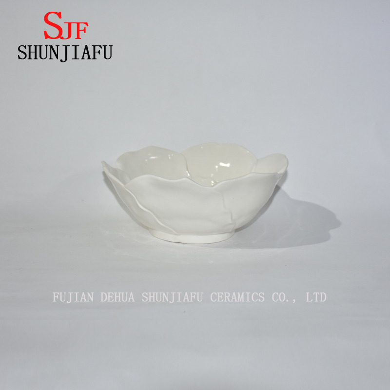 Lotus Shaped Ceramic White Dish f&uuml;r K&uuml;chen- / Essgeschirr
