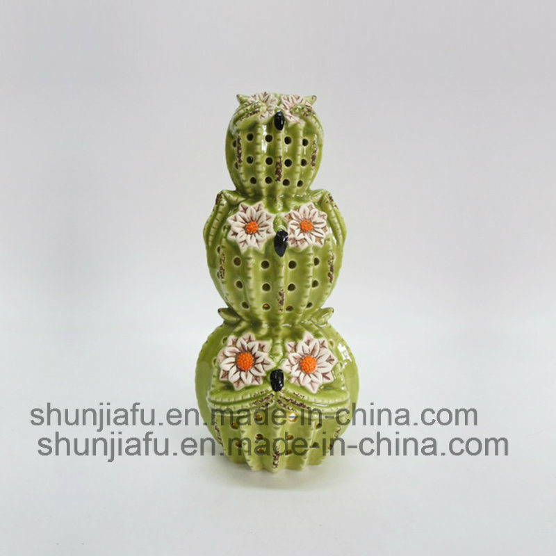 Keramikdekoration Green Cactus Type Vase