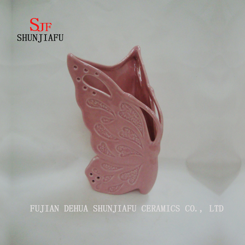 4 Farben, Multifunktions-Schmetterlingstisch Keramikvase f&uuml;r Blumen- oder Essst&auml;bchenrohr