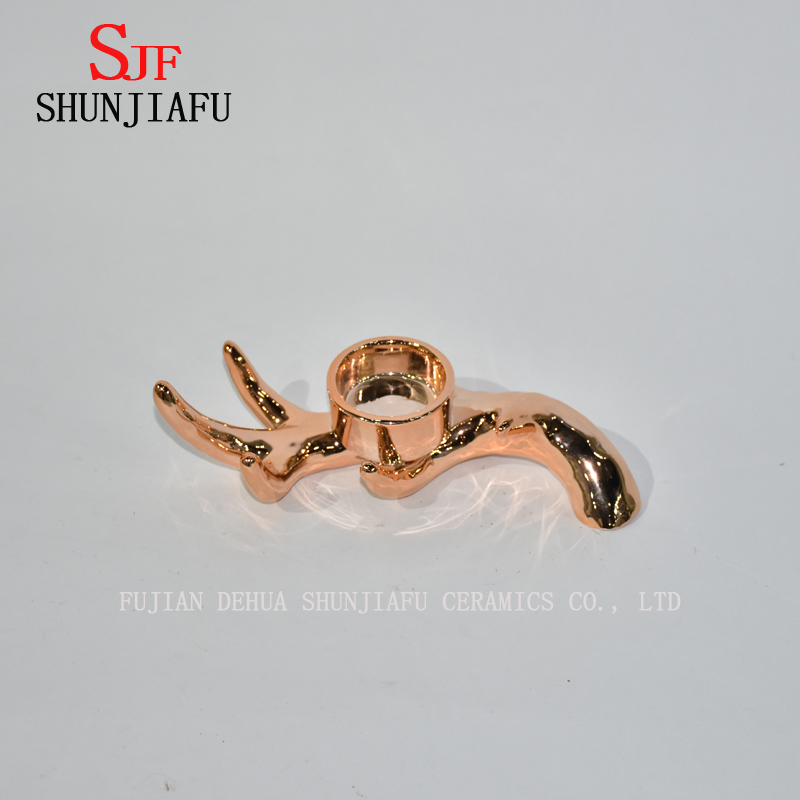 Electroplate Ceramic Deer Candle Stand f&uuml;r Heimdekoration / Weihnachtsfest