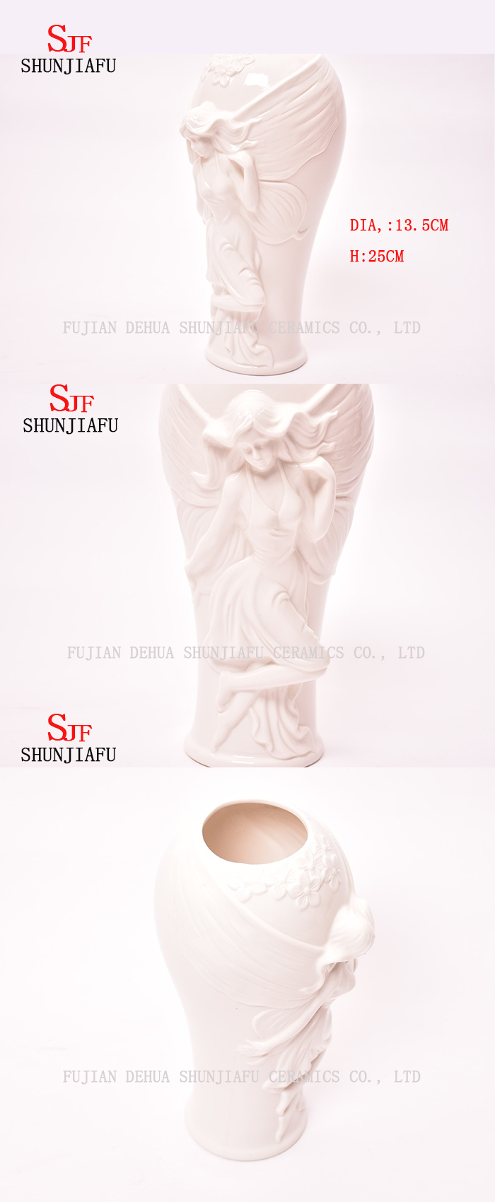 Hot Selling Alle Arten von Design der modernen Keramikvase gepr&auml;gte Vase Willkommen OEM Bestellungen