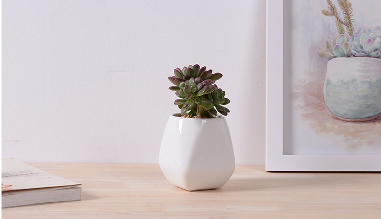 Keramik Wei&szlig;er Blumentopf Mini Desktop Einrichtungsgegenst&auml;nde
