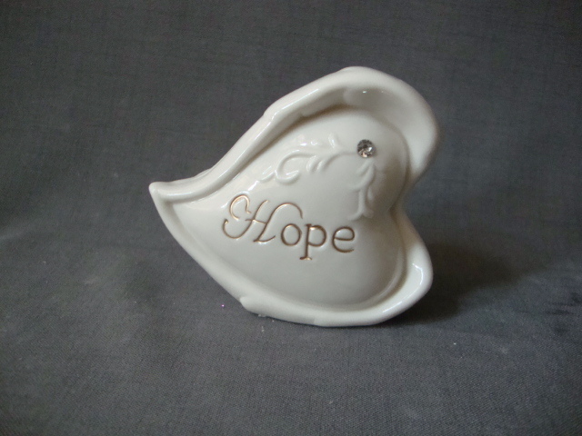 Porzellan Home Decorations Herz geformt mit k&uuml;nstlichem Kristall, wei&szlig;