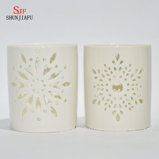 Keramik Teelichthalter Kerzenhalter Kerzenhalter für Teelichter maschinell geschnitzt / a