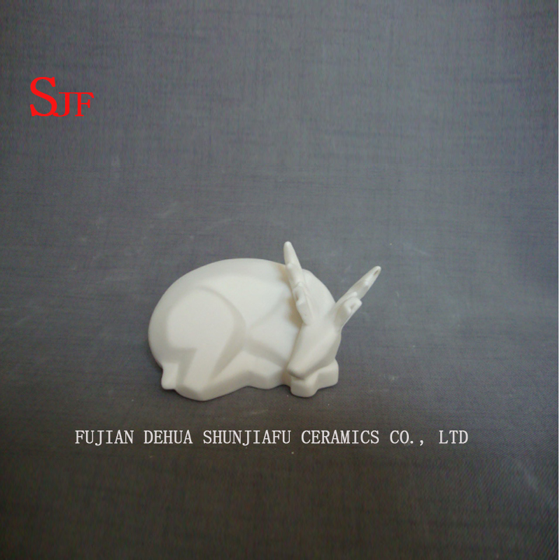 Wei&szlig;e Keramik Dekoration Tiere Figur Kleine Milu Deers Porzellanskulpturen Rentiere Basteln Weihnachten