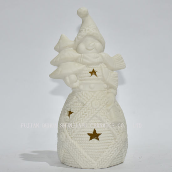 Weihnachts-Weihnachtsmann-dekorativer Weihnachts-Teelicht-Kerzenhalter