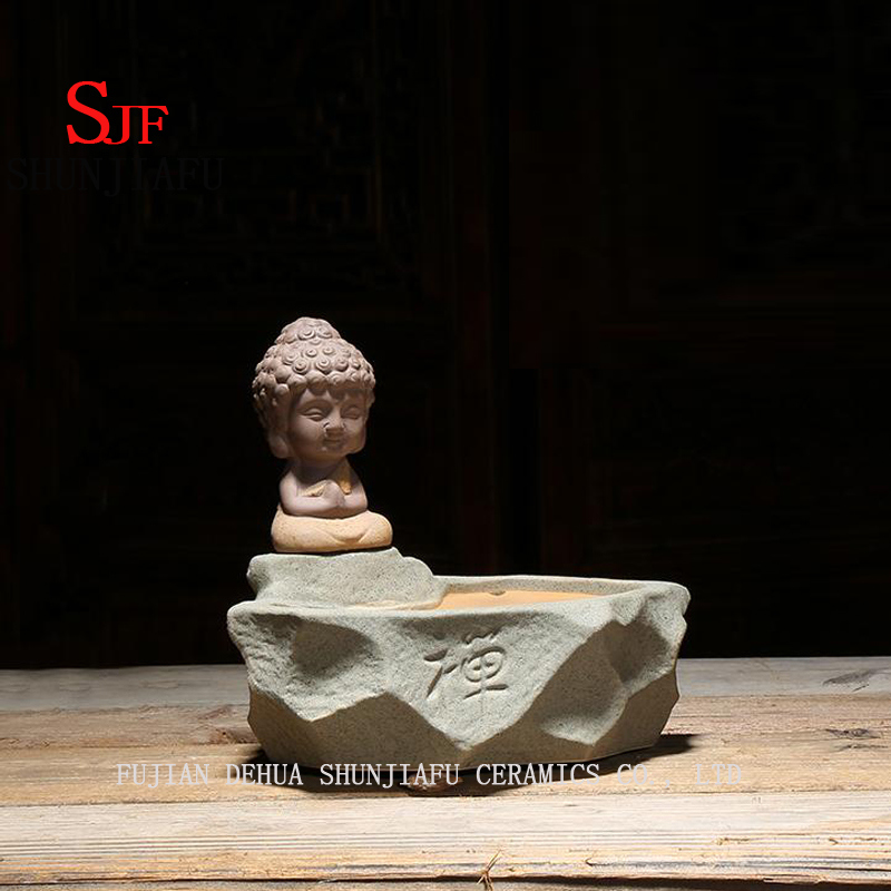 Handgemachte Keramik Haus / Garten Antike Little Monk Blumentopf