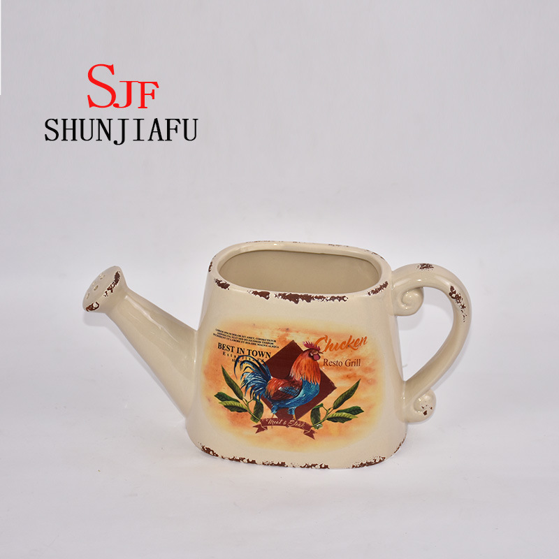 Vintage dekorative Keramik Pflanze Mister K&uuml;rbis Gie&szlig;kanne