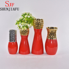 Kleine Keramik-Blumenvase im Morden-Stil für die Inneneinrichtung (rot)
