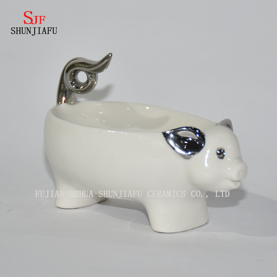 Tierhund / Schweineform, Hauptbadezimmer Keramikseifenkofferhalter