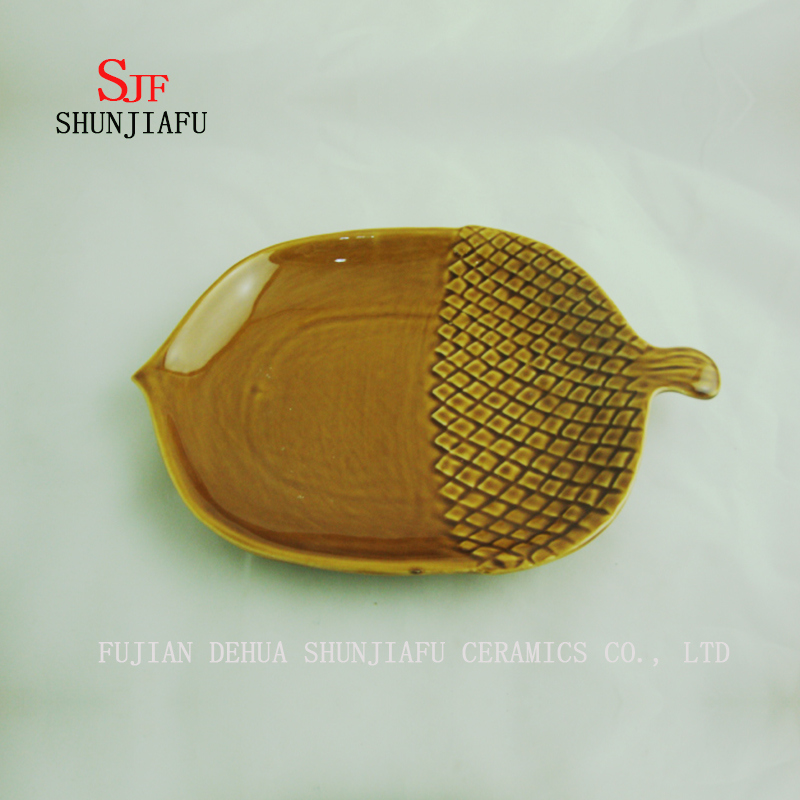 2 Gr&ouml;&szlig;e / 2 Farbe / Nussform Keramik Servierplatte