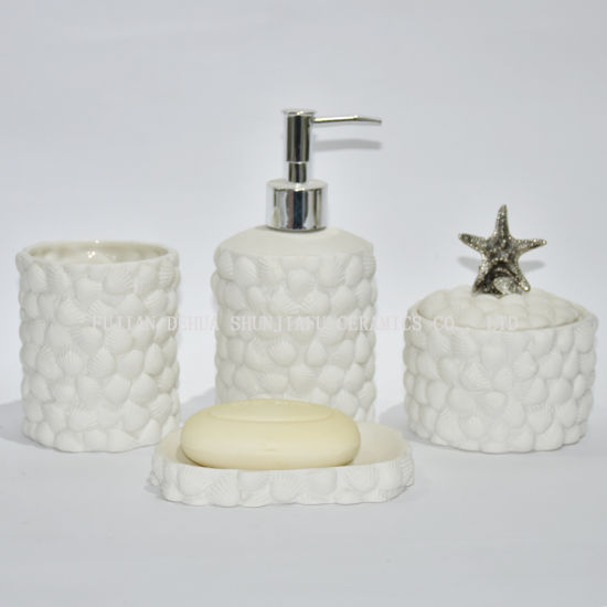 Weißes Keramik-Badezimmer-Zubehörset