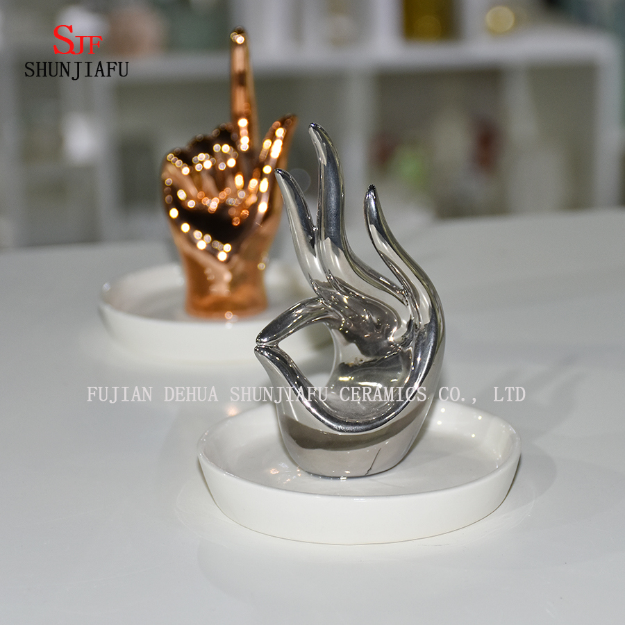 Handstand Schmuck Display Halskette Ohrring Armbandhalter Organizer Rack Tower Galvanik Keramik