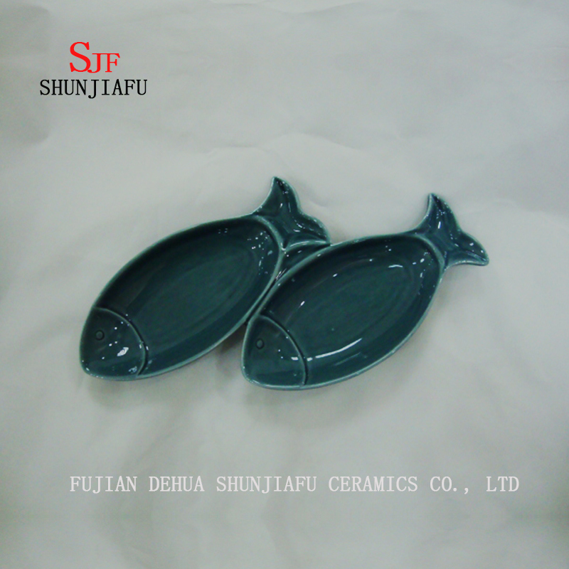 Stock Show 3PCS Mehrzweck Keramik R Platten, mehrfarbige Porzellan Untertassen Sch&uuml;ssel Geschirr Set f&uuml;r Essig / Salat Sojasauce / Wasabi / Chili &Ouml;l-Ozean Serie