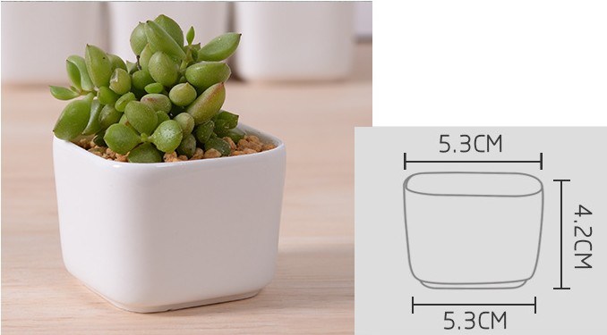 Kreative Desktop-Dekoration Mini White Ceramic Flower Pot