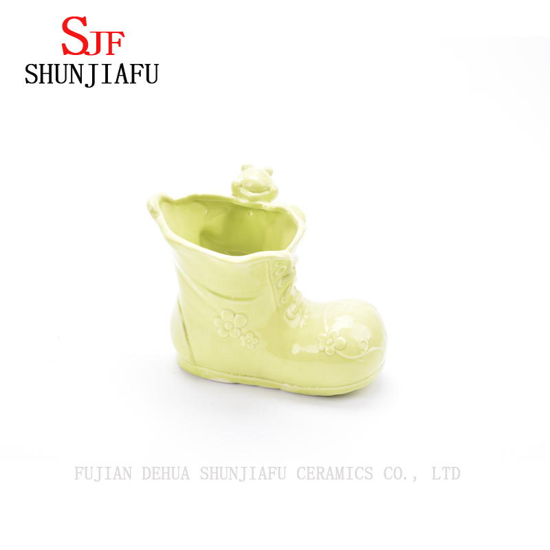 Kreative Keramikvasenschuhe mit Frosch f&uuml;r Wohnzimmerdekoration