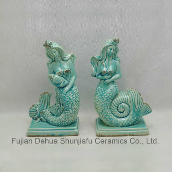 Keramik Meerjungfrau Buchstützen für Heimtextilien