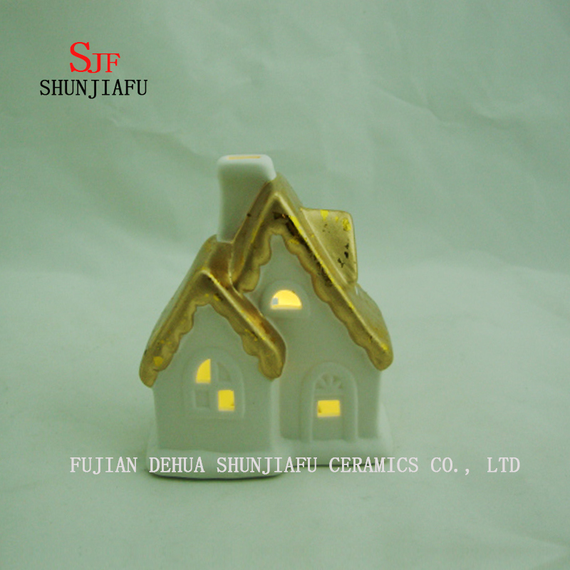 Kleines Haus Kerzenhalter Leuchtturm - Keramik Kerzenhalter - E.