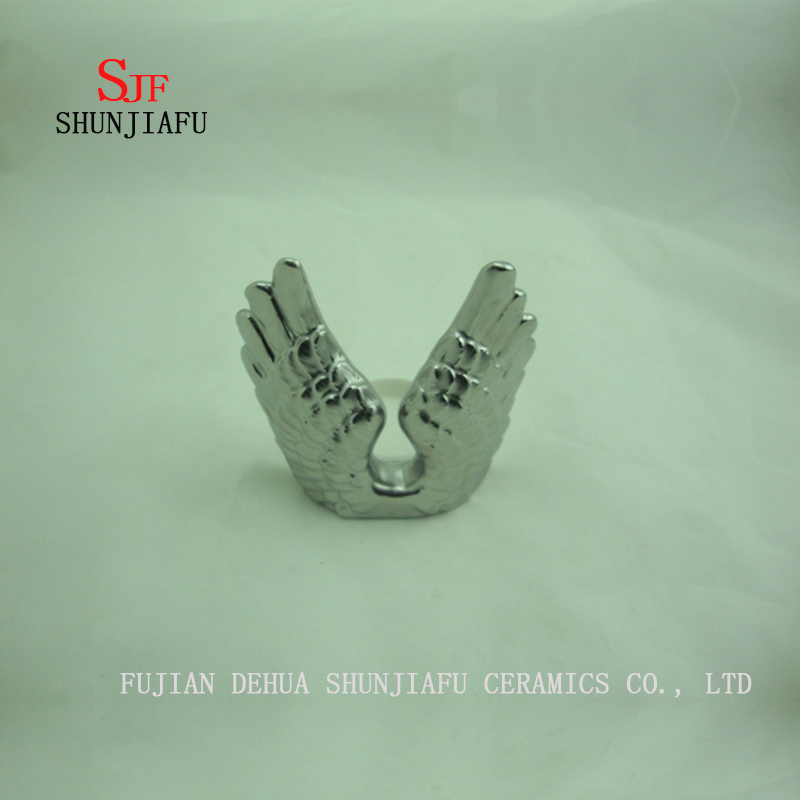 Engelsfl&uuml;gel Kerze Flackernde Geburtstagshochzeitskerzen, Keramikkerzenhalter