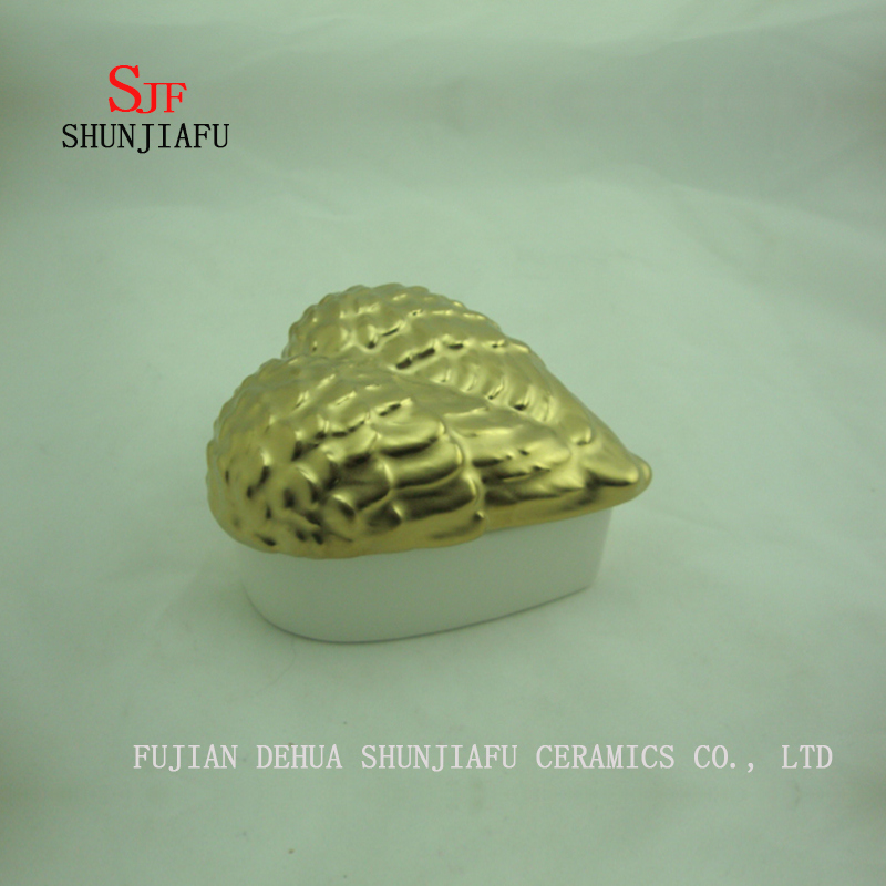 Wing Pattern Love Shape Schmuck Organizer, Keramik Schmuckschatulle