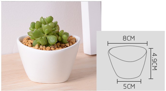 Kreativer Desktop-Keramik-Dreieck-Wei&szlig;-Minitopf