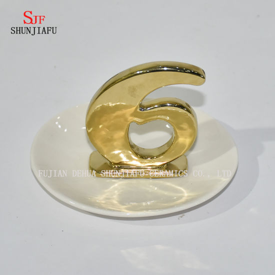 Buchstaben Form Schmuck Display Halskette Ohrring Armbandhalter Organizer Rack Tower Galvanik Keramik