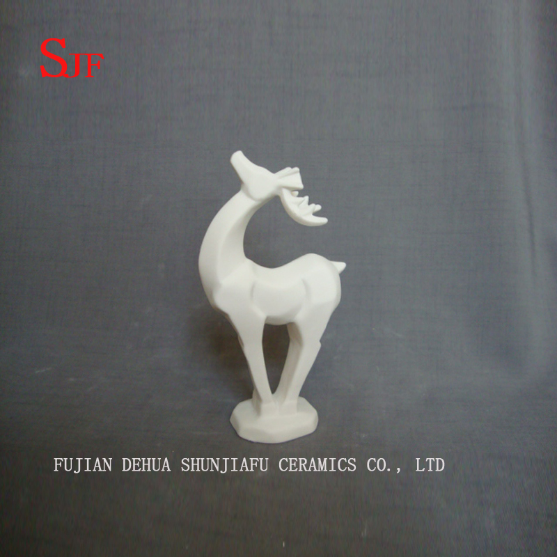 Wei&szlig;e Keramik Dekoration Tiere Figur Kleine Milu Deers Porzellanskulpturen Rentiere Basteln Weihnachten