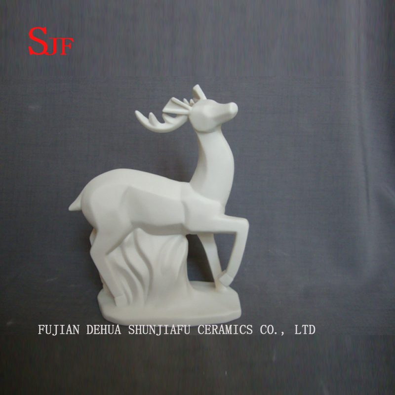 Wei&szlig;e Keramik Dekoration Tiere Figur Milu Deers Porzellanskulpturen Rentiere Handwerk Weihnachten
