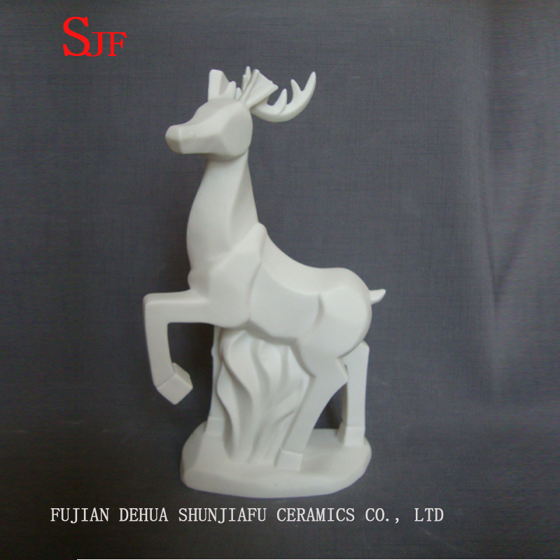 Wei&szlig;e Keramik Dekoration Tiere Figur Milu Deers Porzellanskulpturen Rentiere Handwerk Weihnachten