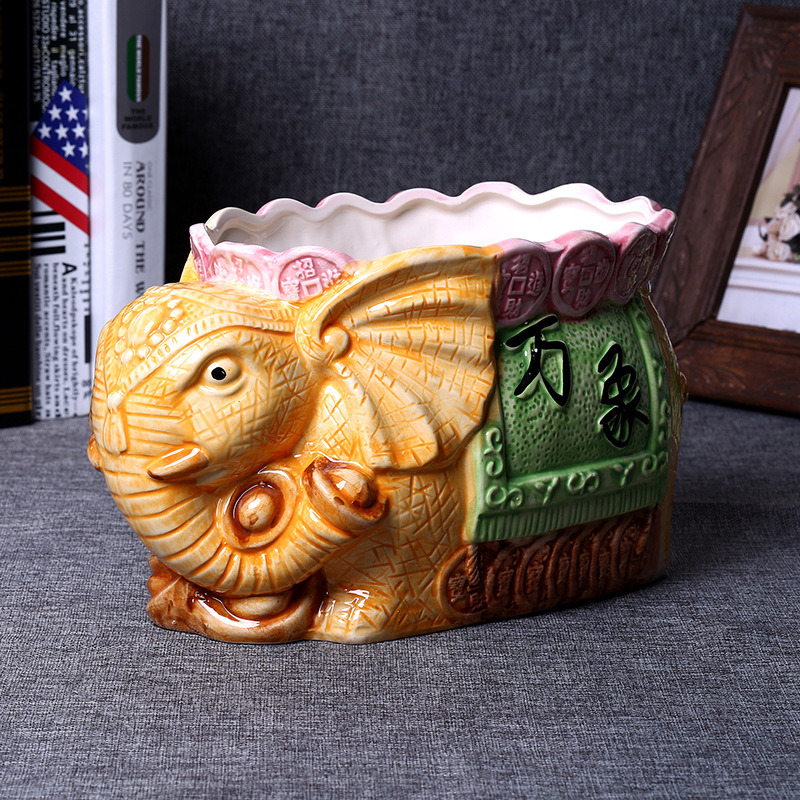 2017 Cute Elephant Flowerpot Sukkulenten Flowerpot Planter Indoor Outdoor