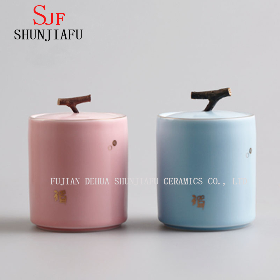 Tea Caddy Gr&uuml;ner Teekanne Aufbewahrungsbeh&auml;lter Keramik Teekanne Box