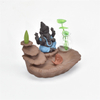 Stabhalter blau Ganesha Backflow Weihrauchbrenner Elefantengott Emblem Glückverheißend und Glasvase Erfolg Keramikkegel Räuchergefäß Home Decor