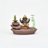 Stabhalter golden Ganesha Backflow Weihrauchbrenner Elefantengott Emblem Glückverheißend und Glasvase Erfolg Keramikkegel Räuchergefäß Home Decor