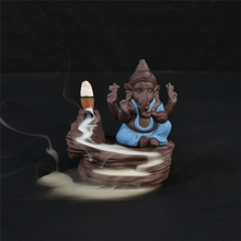 Kreative Wohnkultur Die blaue Keramik Ganesha / Keramik Ganesha Statue Räuchergefäß Rückfluss Weihrauchbrenner - blau