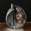 Heimtextilien Dekoration Keramik Schwarz Gold Schwarz Guanyin Räuchergefäß Rückfluss Buddha Statue Handwerk Geschenke