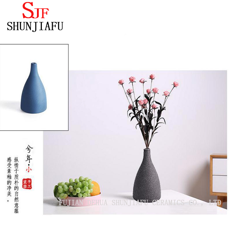 Europ&auml;ische Stil moderne matte blaue und schwarze Keramikvase