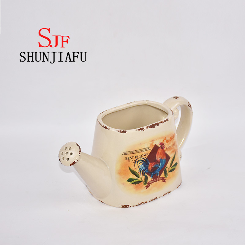 Vintage dekorative Keramik Pflanze Mister K&uuml;rbis Gie&szlig;kanne