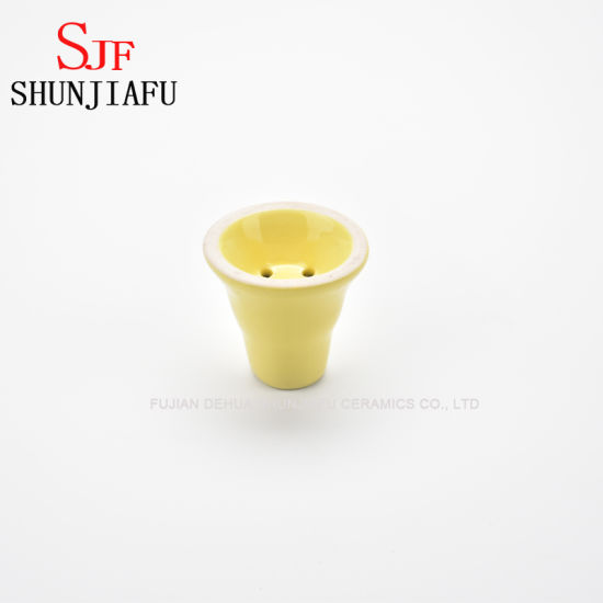 Gelbe Keramik Shisha Schüssel für Hooka Narghile Rauchzubehör