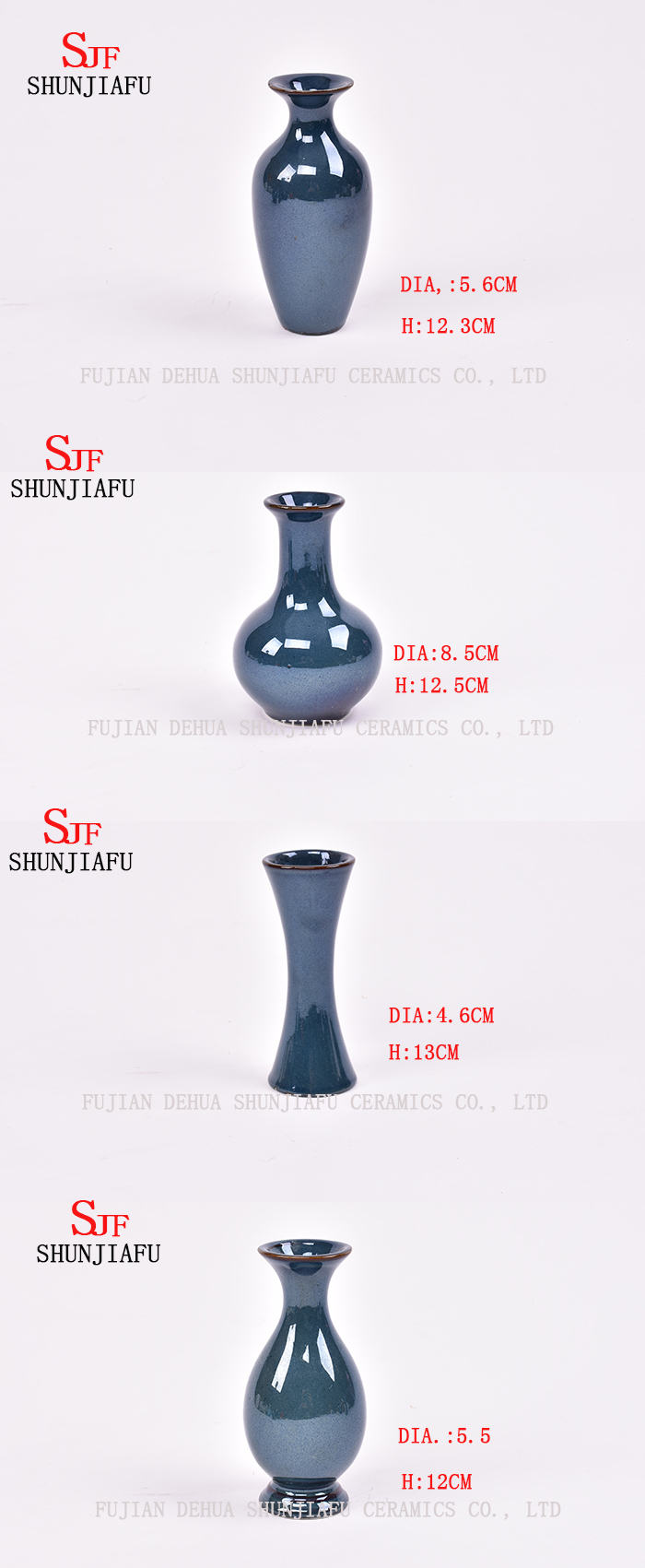 Mini Floret Flasche Keramik strukturierte Vasen Steinzeug Vasen Saphir Floret Flasche