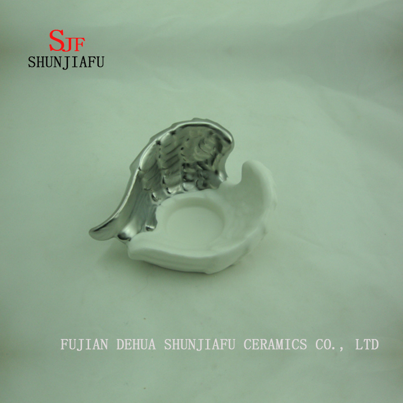 Angel Wings Kerzenhalter Ornament Geburtstag Weihnachtsgeschenk, Keramikhalter