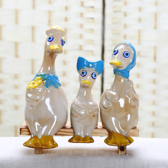 Familien Originalität Plump Keramik glasierte Entenfiguren (blau)