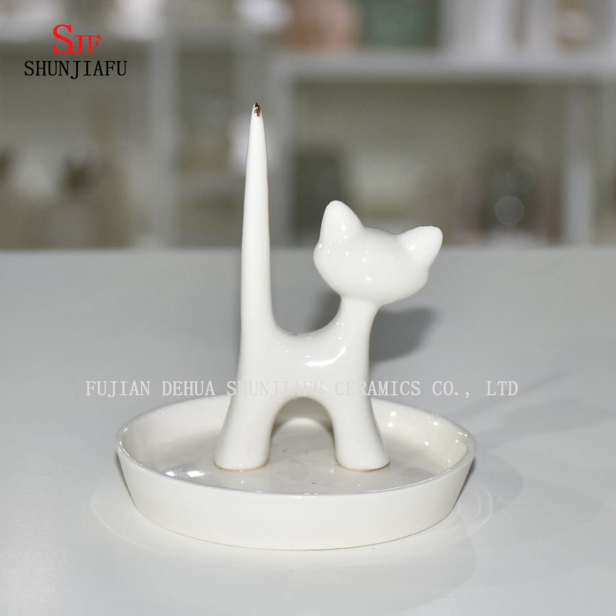 Schmuck Halskette Ring Ohrring Cat Stand Display Organizer Halter