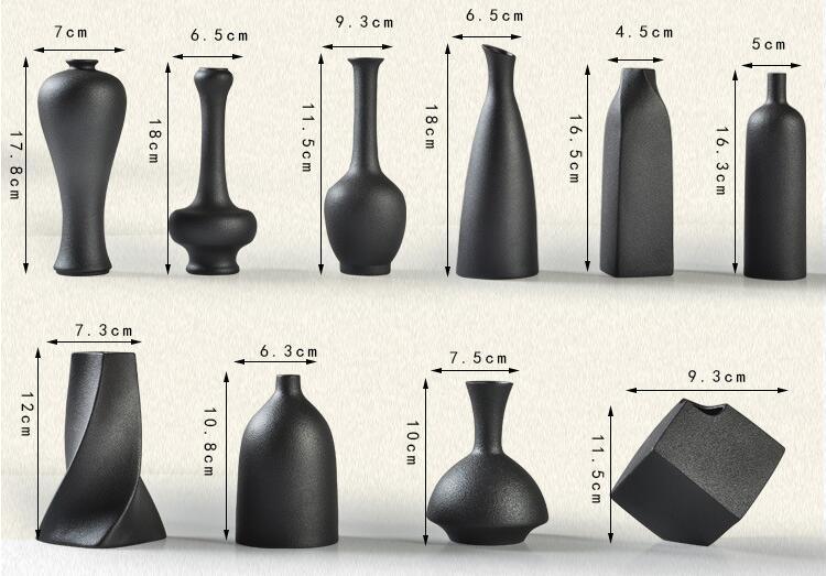 Moderne Mode Pers&ouml;nlichkeit Speziell geformte Keramik Schwarze Vase