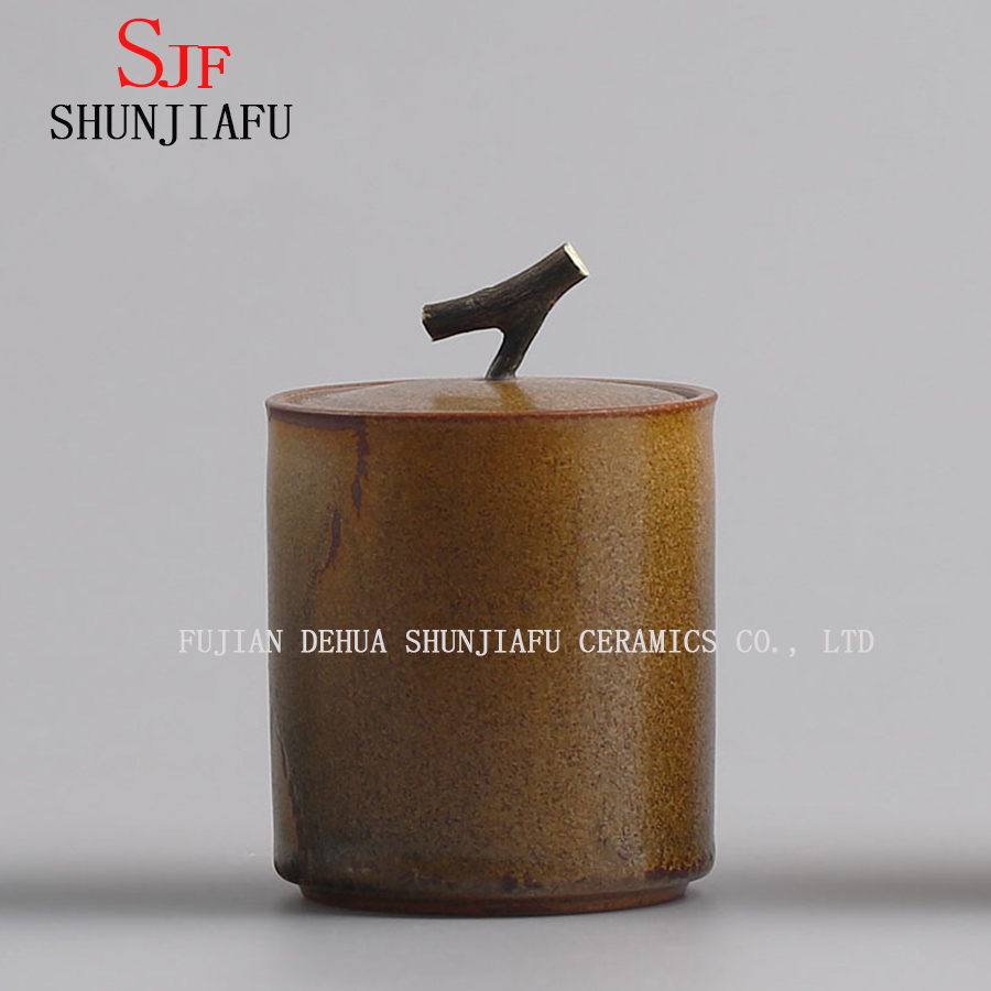 Tea Caddy Gr&uuml;ner Teekanne Aufbewahrungsbeh&auml;lter Keramik Teeglas