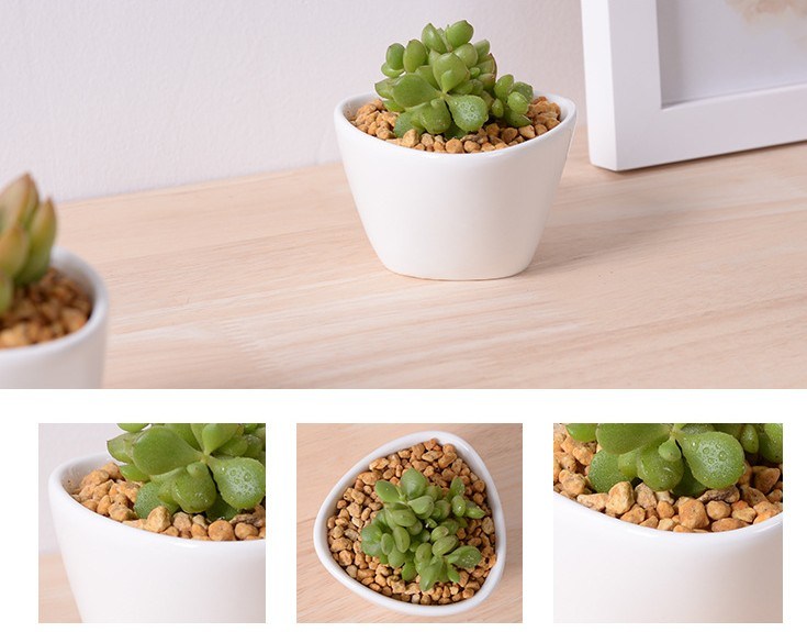 Couchtisch Schreibtisch Typ Keramik Blumentopf Wei&szlig;e Gans