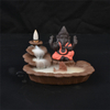 Stabhalter rot Ganesha Backflow Weihrauchbrenner Elefantengott Emblem Glückverheißend und Glasvase Erfolg Keramikkegel Räuchergefäß Home Decor