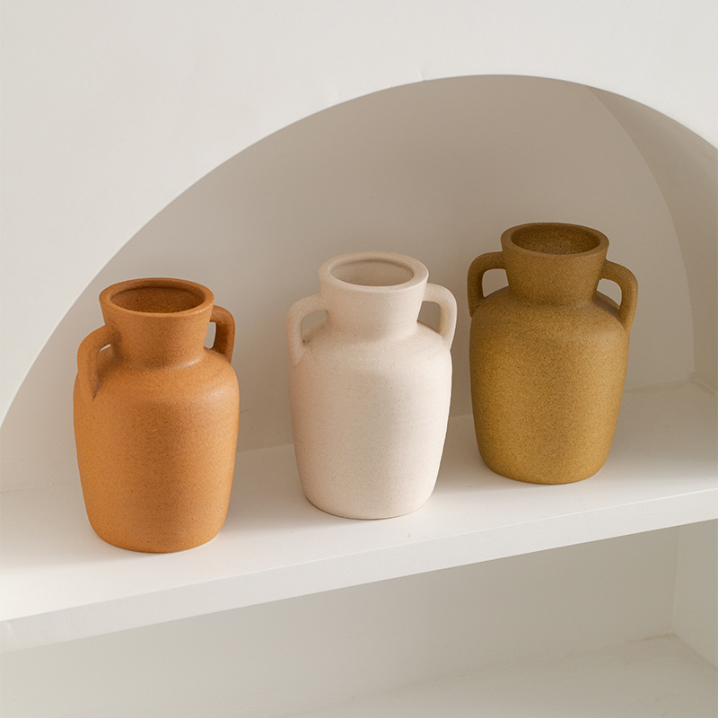 Braun, milchig weiß, hellgrün, Porzellanvase Home Dekoration Desktop -Ornamente Keramikvase